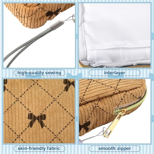 Image of Paterr 4 Pcs Period Bag for Teen Girls Corduroy Portable Sanitary Napkin Storage Bag Hand Wrist Strap Lanyard String Holder Tampons Holder Pouch for Purse First Period Gift (Fashionable Style)