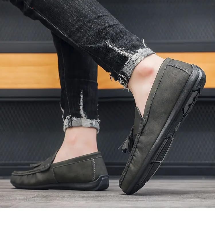 Men's Loafers Shoes PU Leather with Tassel Penny Loafers Anti-Slip Resistant Comfortable Wedding Prom Slip On4