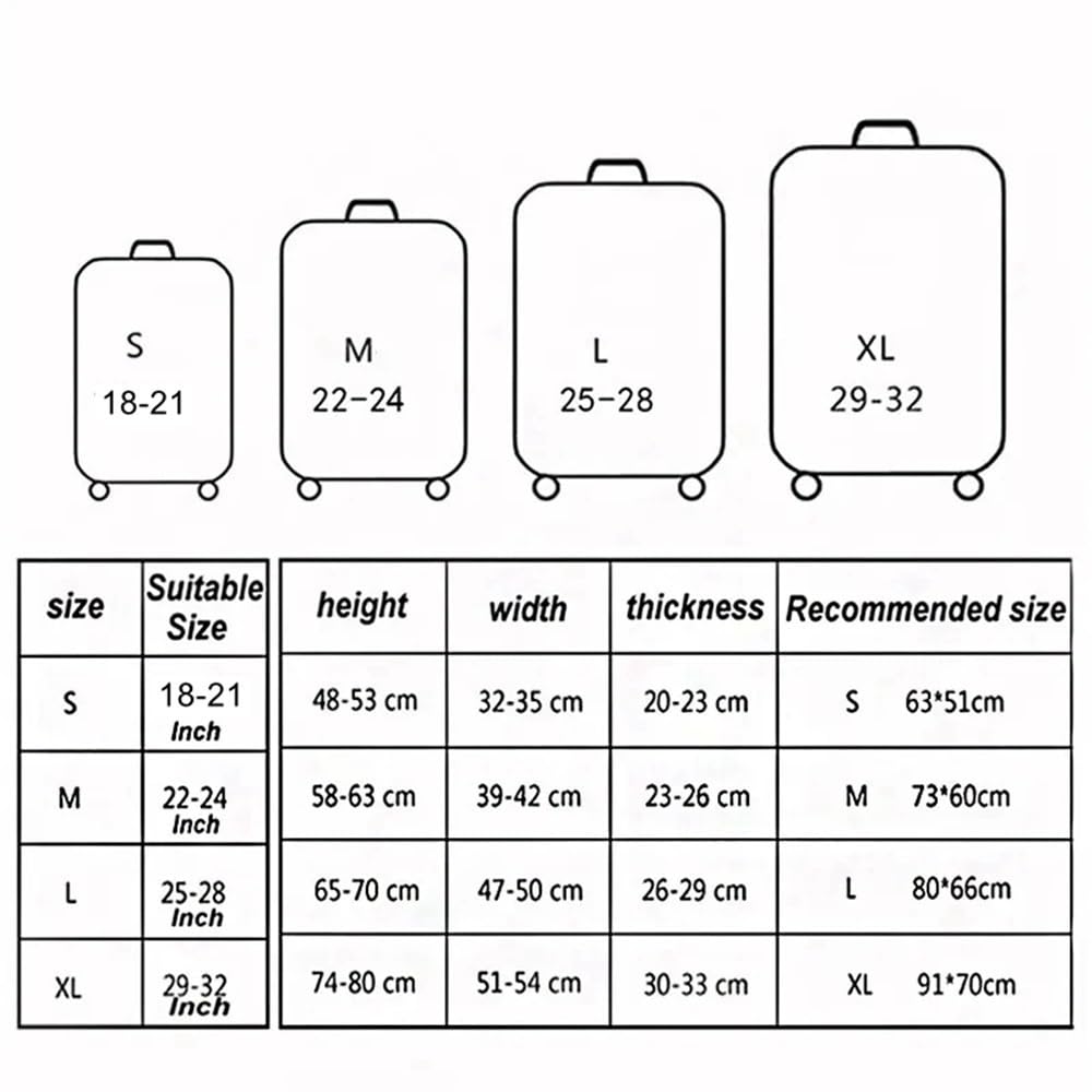 Protector de equipaje de viaje 1 funda for equipaje de 45 a 81 cm, tela elástica y compacta, for proteger tus accesorios viaje