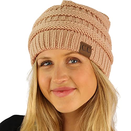 Image of Hatsandscarf CC Exclusives Solid Color Beanie Tail Hat for Adult (MB-20A)