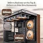 Genuine Walnut Wood PC Case, Pre-Installed 4 x 120mm ARGB & PWM Fans, Type-C Port, Panoramic View Tempered Glass Side Panel, Black, ATX Case, Mid-Tower, Mirage 6 - Image 7
