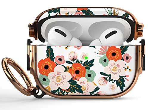 Maxjoy for Airpods Pro 2nd Generation/1st Generation Case with Lock, Flower AirPod Pro 2 Case for Women Men with Keychain Protective Hard iPods Pro Cover for Airpods Pro (2022/2019), Floral by Maxjoy - Used condition - US$10.68