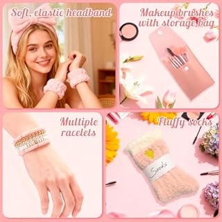 Regali per ragazze adolescenti 10 11 12 13 14 15 16 anni, set regalo per Natale e compleanno, set rosa con bicchiere con cannuccia e coperchio, borsa da toilette per amica, sorella, collega