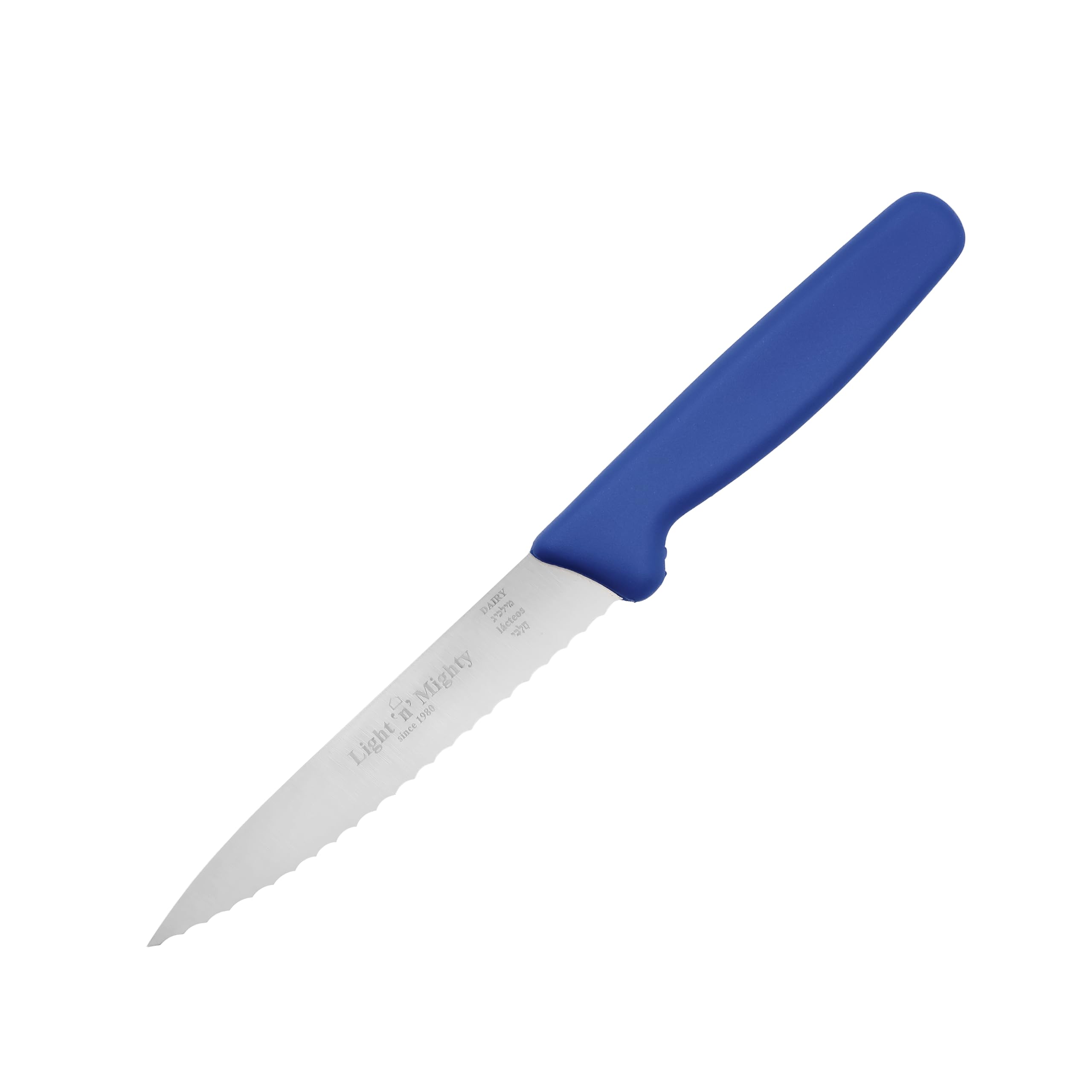 Kitchen Utiltity Knife - 5.5-Inch Serrated Blade - Stainless Steel Kitchen Knife, Blue - Dairy