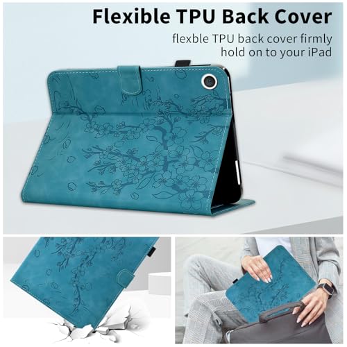 Coque iPad Mini 5 4 3 2 1 support multi-angles rigide bleu avec veille auto - 5