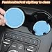 KHGUZ 10PCS Car Accessories Set, Vehicle Steering Wheel Cover Seatbelt Protector Cup Holder Coaster Push Start Button Cover Flower Auto Air Vent Clip, Universal for SUV, Truck, RV (Blue)