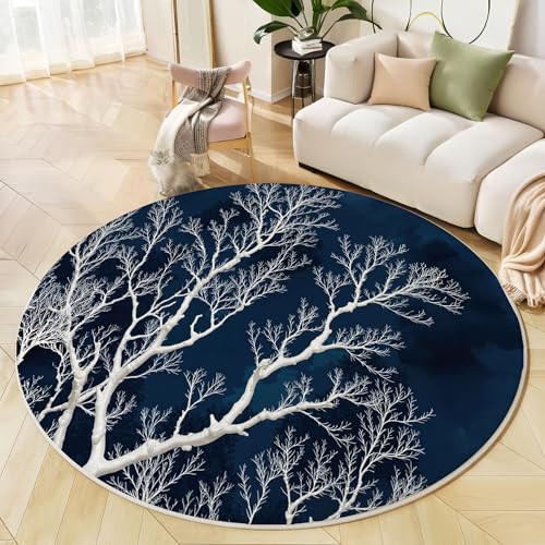 Tapis rond antidérapant Style Océan pour sécuriser le sol du salon - 4