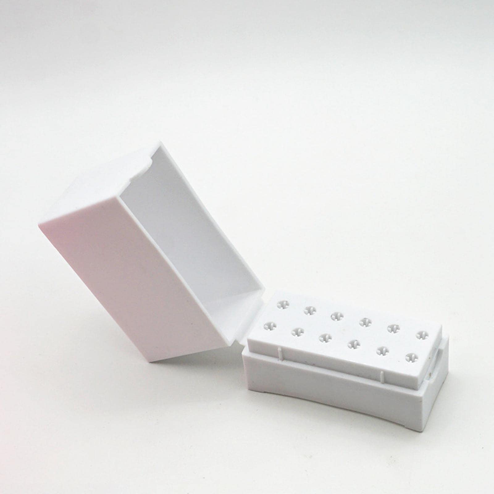 nail Bits Holder Foldaway Storage Box 12 Holes for Household Nail Art White-image-23