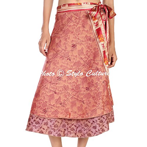 Indian Mid Length Wrap Skirts Wholesale Magic Wrap Womens Calf Length 10 Pc Multicoloured3
