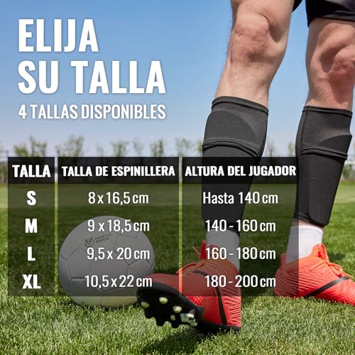 Espinilleras Infantiles de fútbol, Incluye Medias con Bolsillo optimizado – Espinilleras para Insertar (Azul M) - imagen 6