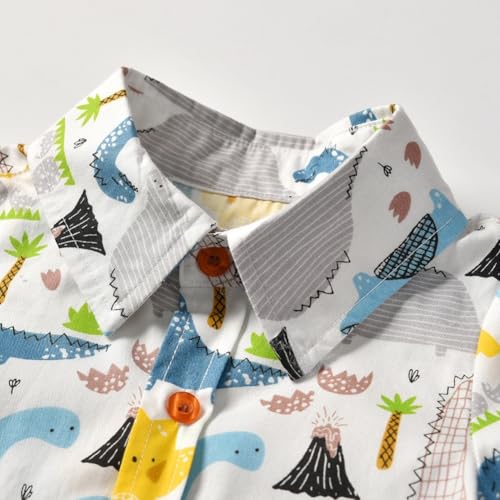 Fashion Boys Dinosaur Style Printed Casual Polo Shirt4