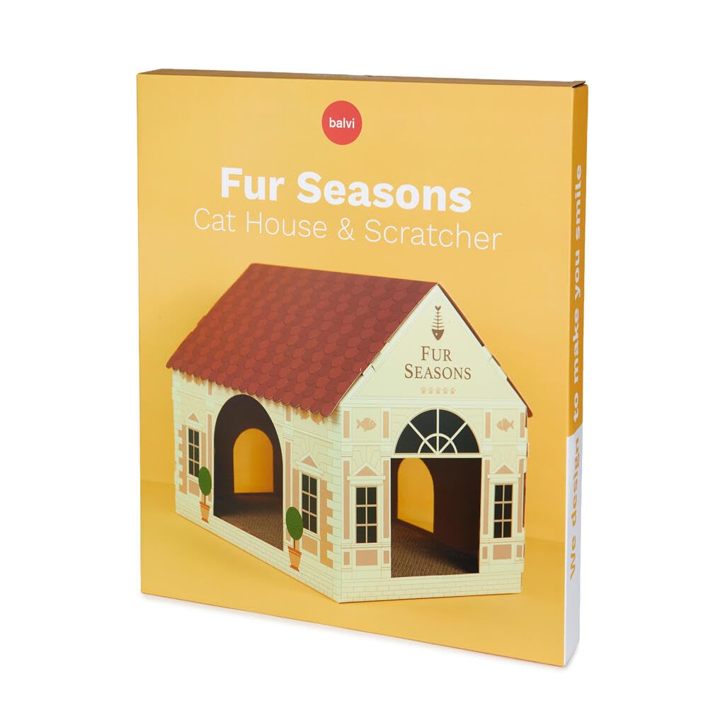 Balvi Maison & grattoir pour Chat Fur Seasons Un griffoir des Plus exclusifs Carton