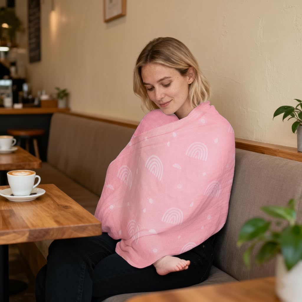 4 Pack Baby Girl Muslin Swaddle Blankets 70% Bamboo 30% Cotton Pink Breathable Receiving Blankets Soft and Large 47 x 47 Inches Newborn Essentials Gift for Baby Shower (Pink) - Image 9