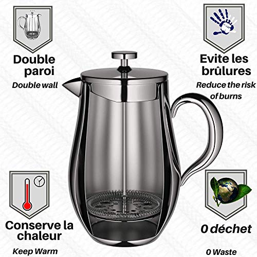 Cafetiere French Press Coffee Maker by VeoHome Unbreakable and Keeps
