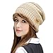 HINDAWI Women Winter Warm Knit Hat Wool Snow Caps With Visor, Pink
