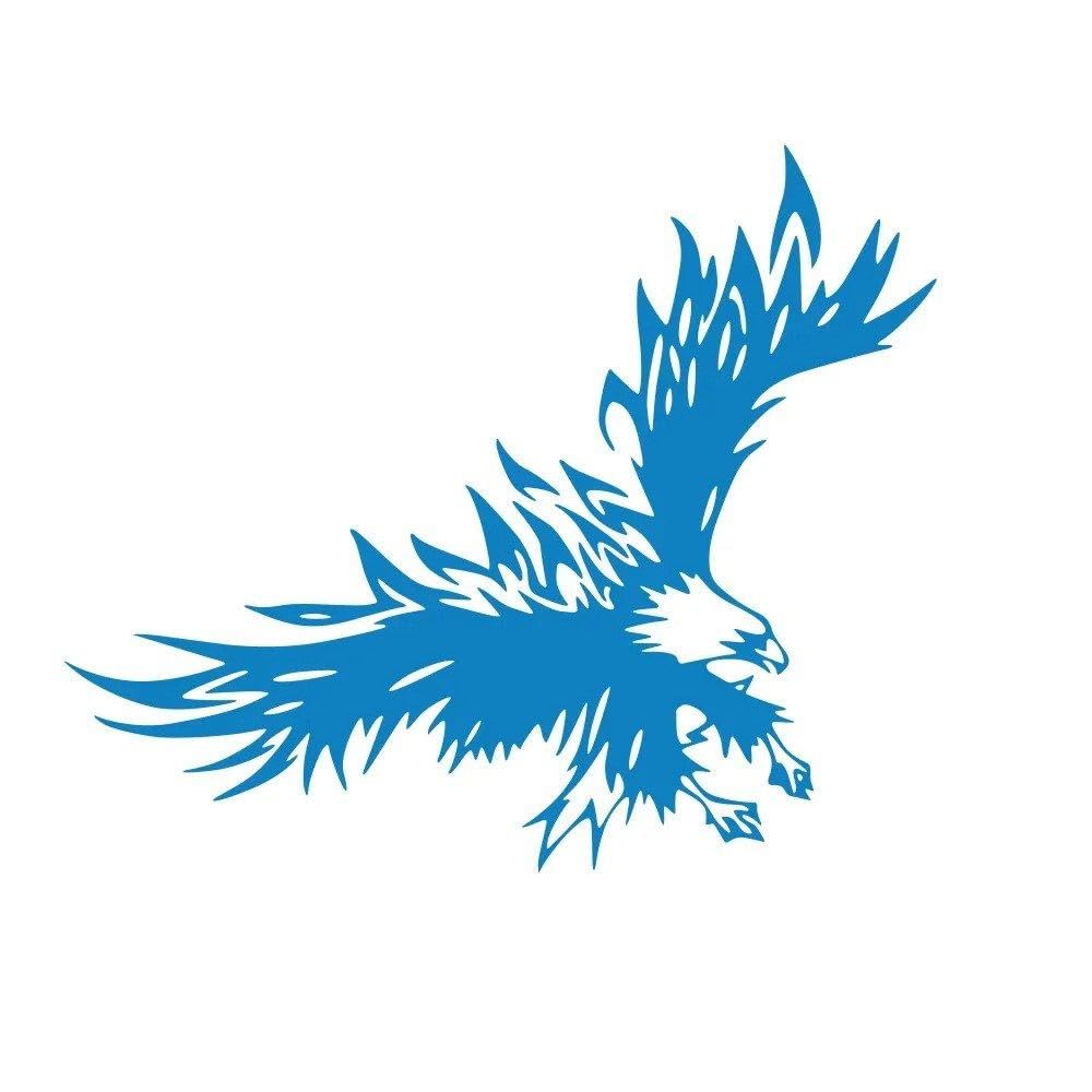 Car Bonnet Stickers Eagle Pattern Vinyl Decal Auto Colorful Waterproof Vehicles PVC(Glossy Blue,50x33cm)