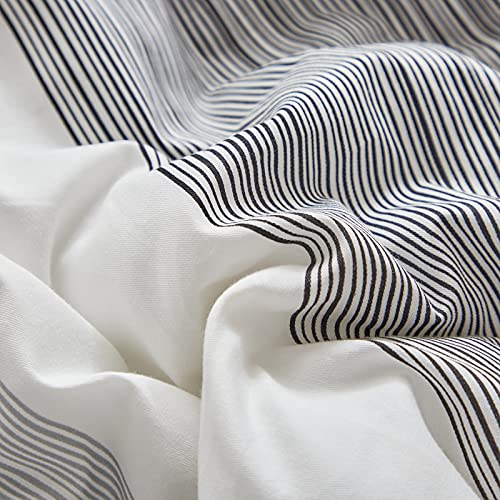Joyreap 3Pcs Premium Cotton Comforter Set, Gray Stripes Printed On White, Fluffy Cozy Bedding Comforter For All Season (Full/Queen, 88X 88 Inches) #TOP5