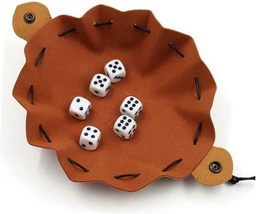 Miniatura 2 de ibasenice Bolsa de almacenamiento de dados con cordón, bolsa de cuero para monedas, billetera digital, carteras de cuero, contenedor de dados