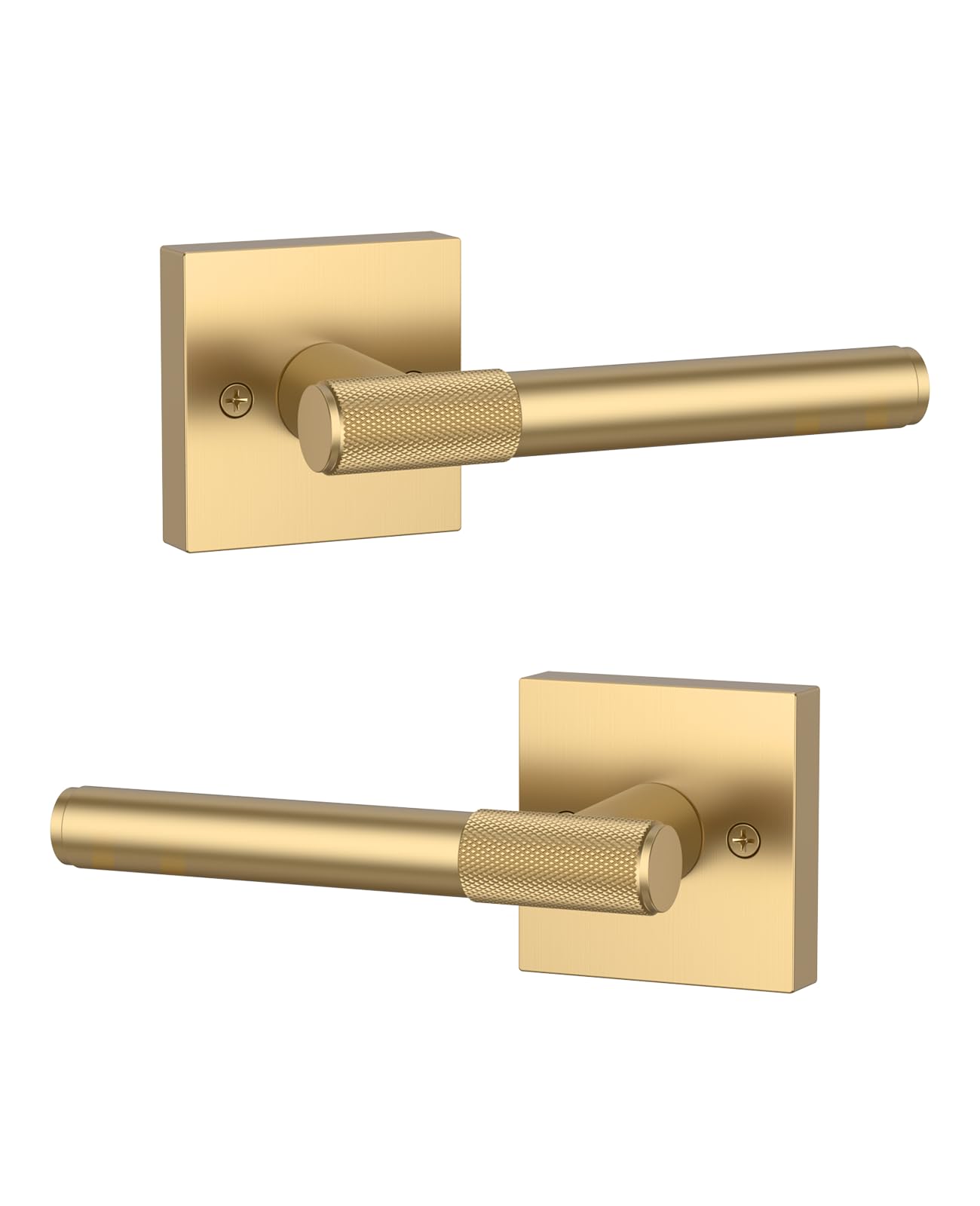 Photo 1 of Asidrama 4 Pack Champagne Bronze Privacy Door Handles, Door Handles Interior for Bedroom or Bathroom, Heavy Duty Door Lever with Reversible Interior Door Handle for Left Right Sided Doors