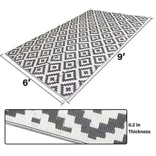 AiBOB Outdoor Rug, Reversible 6' X 9' Area Rug, Large Floor Mats and Rugs for Outdoors, Patio, Backyard, Deck, Picnic, Beach, Trailer, Camping - Image 4