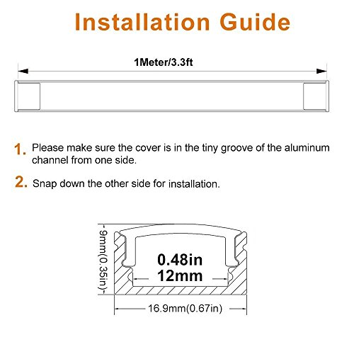 image for LightingWill 5-Pack 3.3ft/1M 9x17mm Black U-Shape Internal Width 12mm 