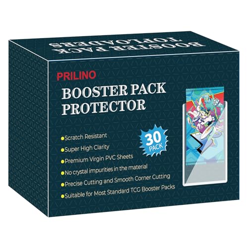 Prilino Booster Pack Protector Hard Clear Plastic Topload Holders 30 Pack