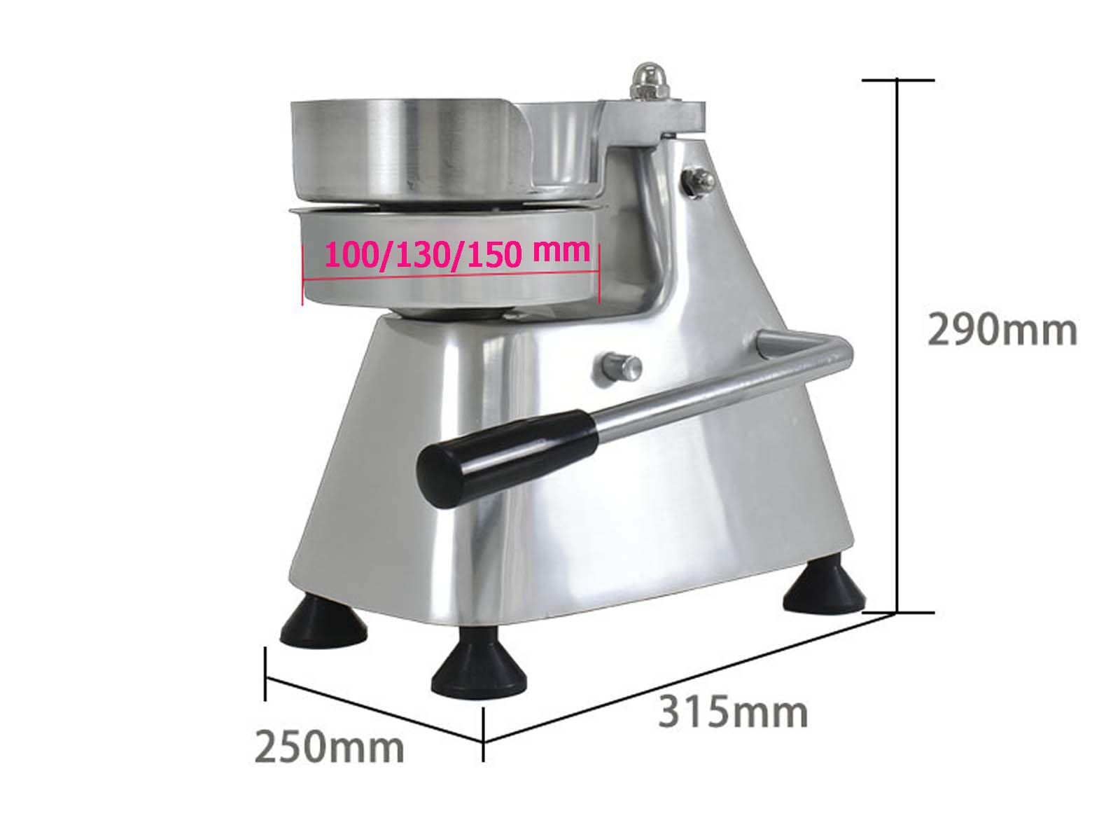 Burger Patty Maker aus Edelstahl, Hamburgerpresse mit 1200 Patty Papers, ideal für Rind, Schwein, Huhn und Fisch Patties, einfach zu bedienen und zu reinigen