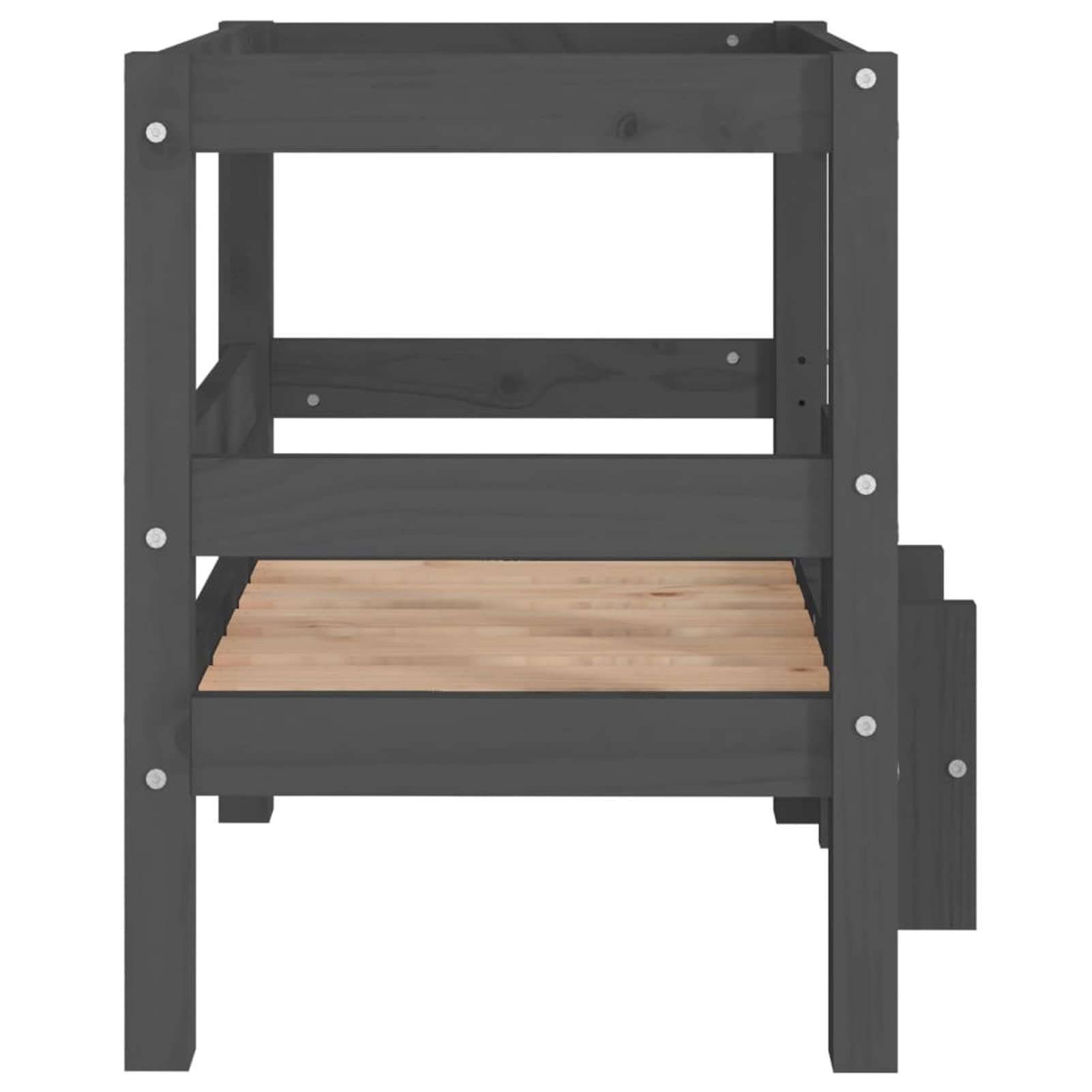 ZEYUAN Cama para Perros Madera Maciza de Pino Gris 55,5x53,5x60 cm, Colchon Perro, Cuna Perro, Cama Mascota, Dog Bed, Cama para Perros Y Gatos