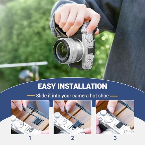 Image of JJC Metal Thumb Grip Hot Shoe Thumb Rest for Fuji X-M5 XM5 Camera, Silver | Stable and Safe Hand Hold Accessories, with Anti-Scratch Silicone Pad, Not Affect The Use of Camera Buttons