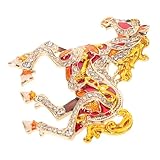 BESPORTBLE Broche de Caballo Pequeño con Gemas de Imitación Metal Dorado Color Café Broche de Solapa Animal para Mujeres y Niñas Accesorio Elegante para Vestidos Bufandas y Regalos