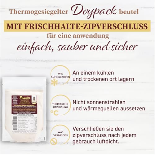 Malto Attivo, Pulver 250g, Gerstenmalz mit hohem diastatischem Vermögen, diastatisches Malz – Ideal zum Backen, 14.000 Pollak-Einheiten, Hergestellt in Italien