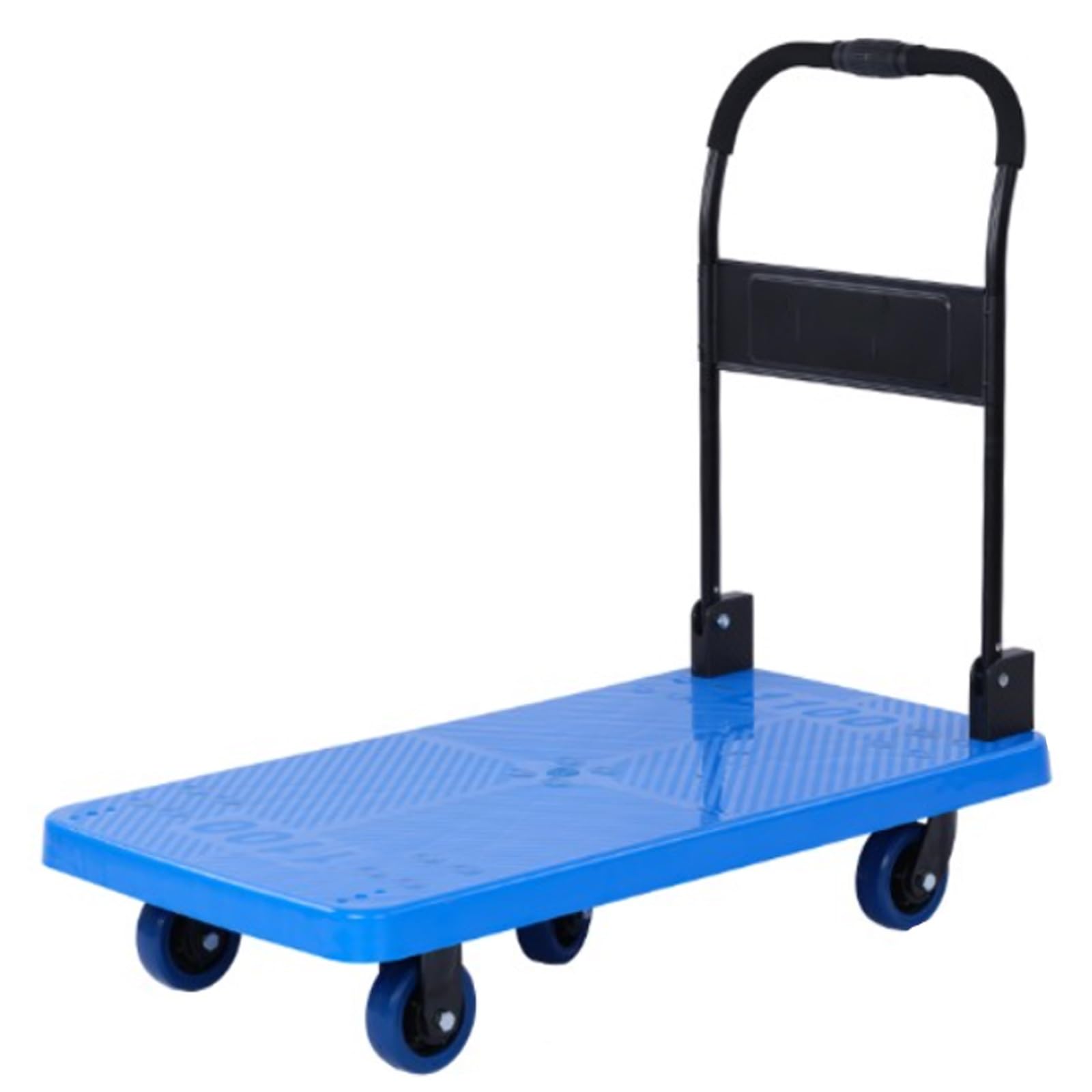 LKLNKVL Handcart, With Brake Function, No Crossbar Design, Save Space, for Moving, Luggage, Warehouse(Blue,Medium)