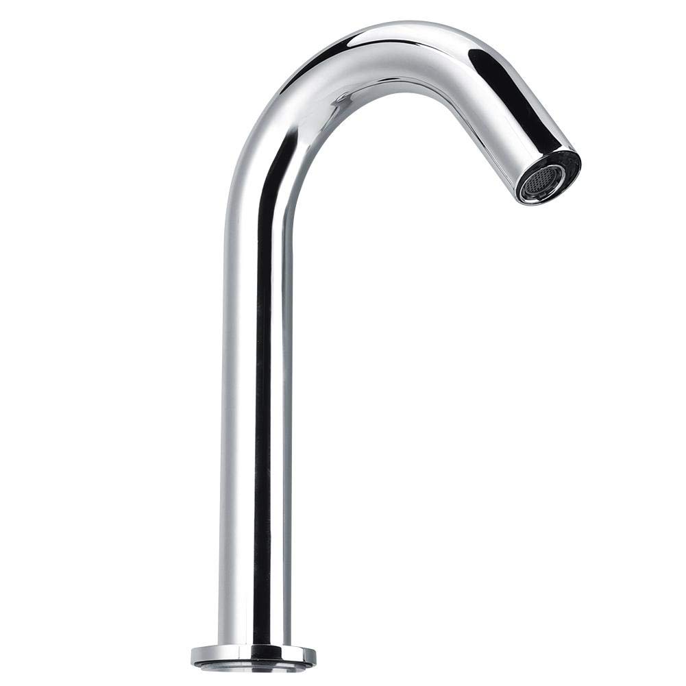 Fdit Automatischer Wasserhahn, G1/2"Gewinde Infrarot-Sensor Waschhahn, berührungsloser Edelstahl-Spülbecken-Wasserhahn, batteriebetrieben, für Küche Badezimmer Waschbecken(B)