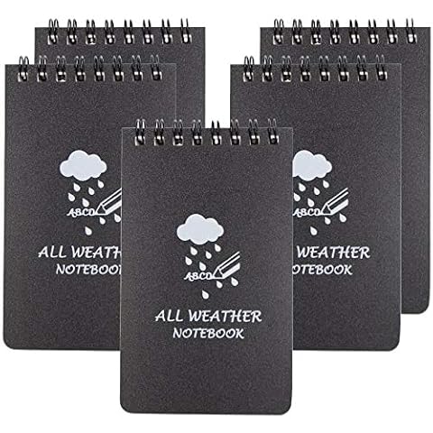 All Weather Spiral Notebooks, MMBOX Waterproof Steno Notepad Memo Scratch Pads for Outdoor Activities Recording and Tactical Pocket Cover