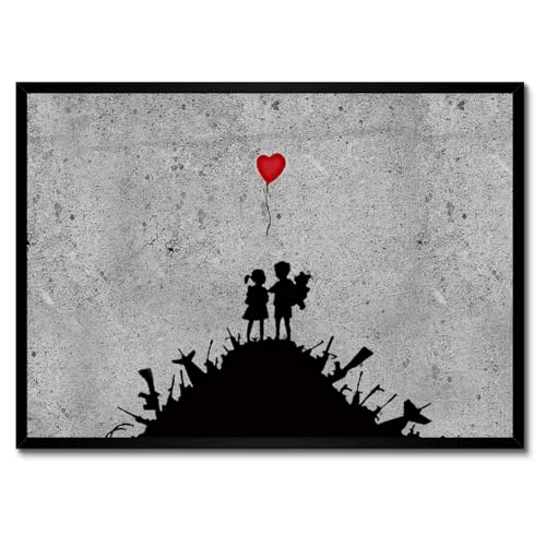 Poster Banksy cadre blanc haut de gamme 70x50 cm décoration murale d'exception