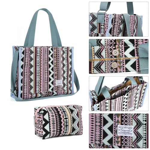 Image of Valleycomfy Corduroy Tote Bag for Women Travel Crossbody Bag Purse Women Shoulder Bags Work Handbags Everyday Hobo Bag