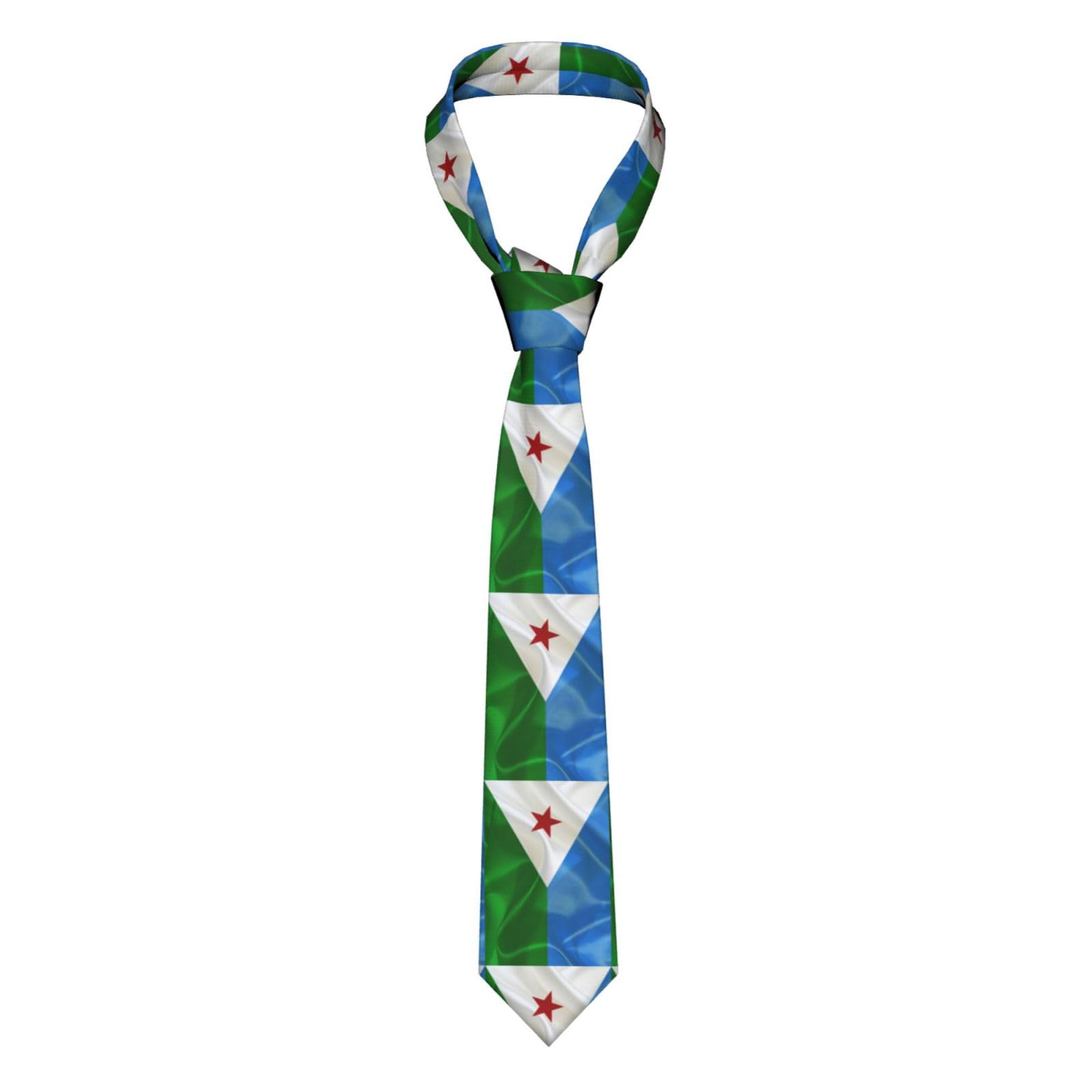 Djibouti Flag Necktie Gift Soft Tile Business Men'S Neckties4