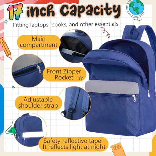 Amylove 12 Pack School Backpacks for Kids Bulk 17 Inch Reflective Color by Amylove - Used condition - Image 4