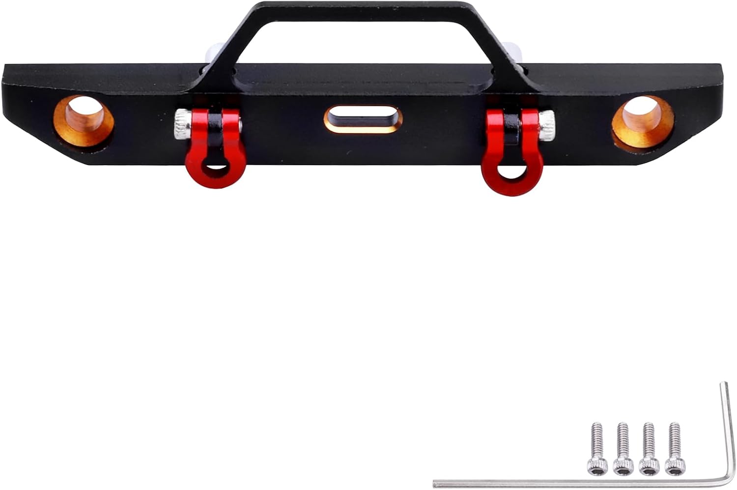 Metal Aluminum Front Bumper with U-Rings Tow Hitch Shackles for Axial SCX24 1/24 RC Crawler AXI90081 Upgrades Parts