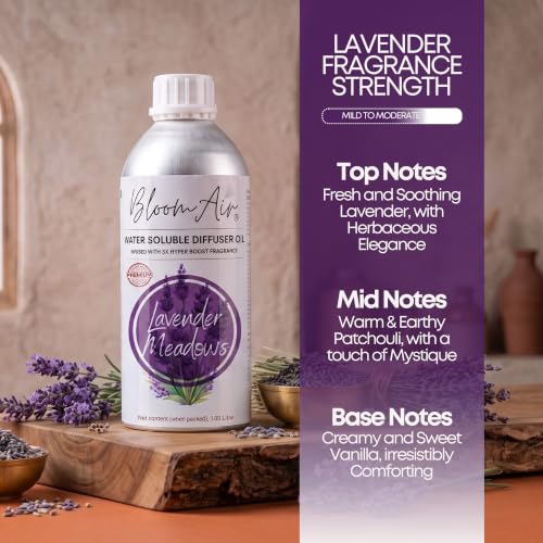 Image of Lavender Meadows Diffuser Oil for Home Fragrance, 1 Litre Refill