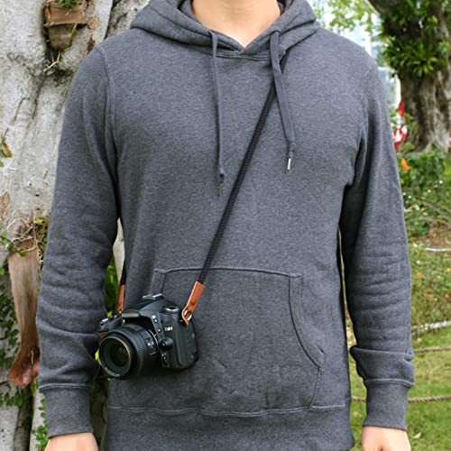 Vko 120Cm Camera Strap, Soft Camera Rope Strap Neck Shoulder Strap Compatible With Sony Canon Nikon Fuji Mirrorless Dslr Slr Camera Black #TOP1