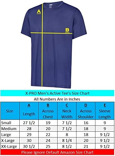 X-PRO Men's Dry-FIT Active Athletic Moisture Wicking Performance Crew Neck T-Shirts [3-Pack]