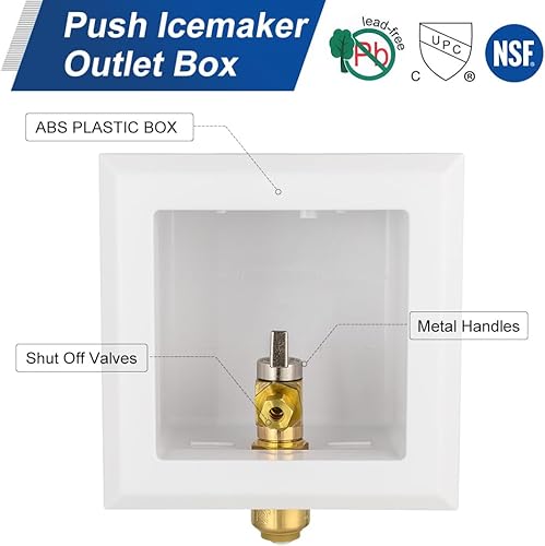 Miniatura 3 de EFIELD Caja universal para máquina de hielo, conexión de entrada de ajuste a presión de 12 pulgada con válvula de bola de 14 vuelta instalada