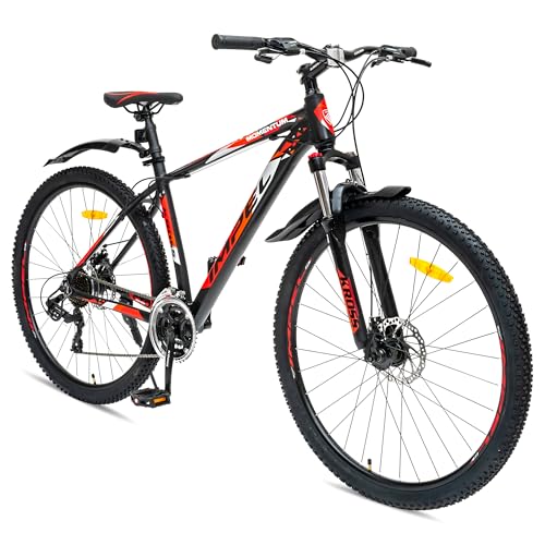 Image of KROSS Momentum 29T Unisex Matt Black Multispeed (Shimano 24-Speed) MTB | Alloy Frame with Dual Disc Brakes and Front Suspension Fork | Ideal for 15+ Years (Orange)