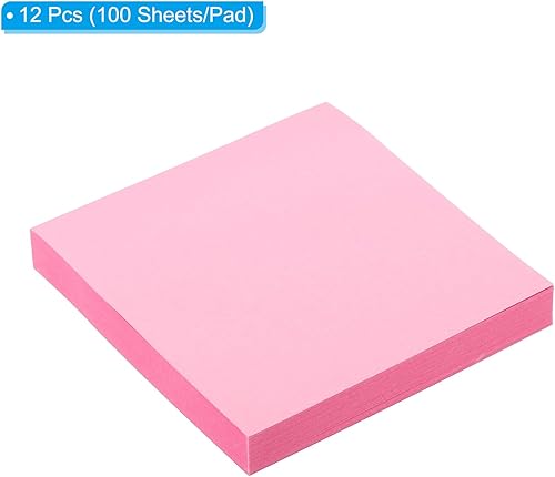 Miniatura 3 de PATIKIL Notas adhesivas de 3 x 3 pulgadas, paquete de 12 blocs de notas autoadhesivas de color brillante, 100 hojasbloc de notas adhesivas para