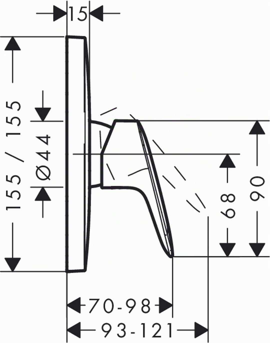 hansgrohe Logis - Rubinetto per doccia incasso per 1 utenza, Miscelatore monocomando quadrato per iBox universal, cromo, 71605000