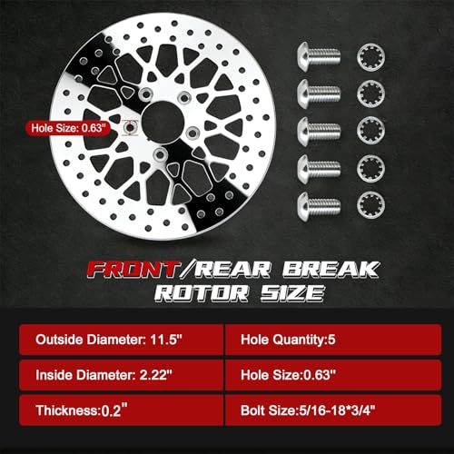 Image of 2 * 11.5'' Front Brake Rotors Compatible with Harley Rotor Electra Glide