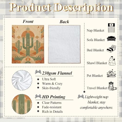 Couverture en fourrure cactus style bohème chic 152cm - 8