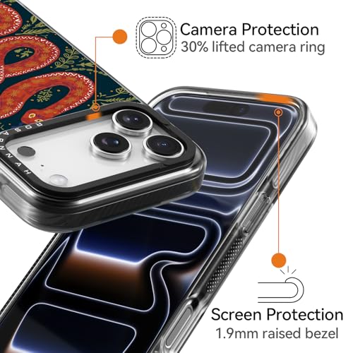 Coque iPhone 17 Pro MagSafe antichoc 2m Rosarnnah serpent gothique - 4