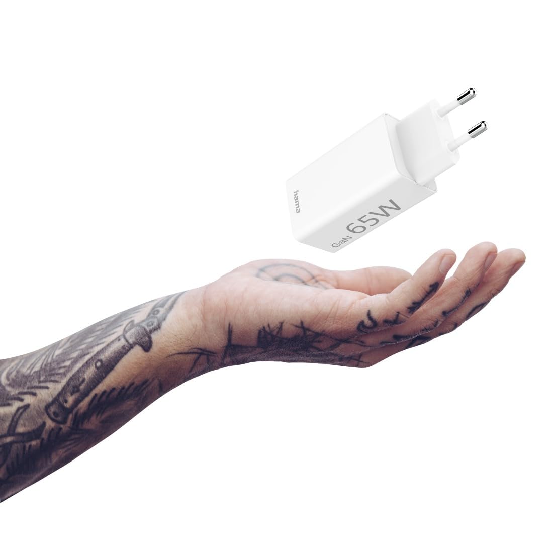 Hama Caricatore USB-C da 65 W (alimentatore di rete a 2 porte USB C + USB A, caricatore rapido con Quick Charge 3.0 e Power Delivery, caricatore USB con tecnologia GaN, caricatore universale per